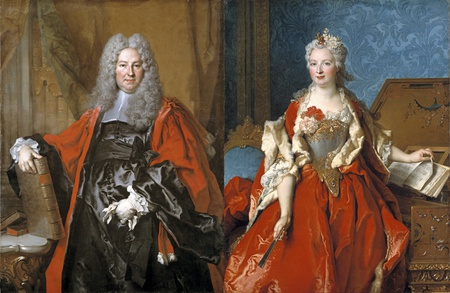 Nicolas de Largillière, Portrait of Marguerite de Sève, Wife of Barthélemy-Jean-Claude Pupil and Portrait of Barthélemy-Jean-Claude Pupil, both 1729