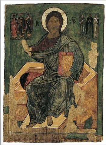 Thumbnail of 'Deisis: The Savior Enthroned, the Virgin Mary, the Archangel Michael, the Apostle Peter, St. John the Baptist, the Archangel Gabriel, the Apostle Paul'